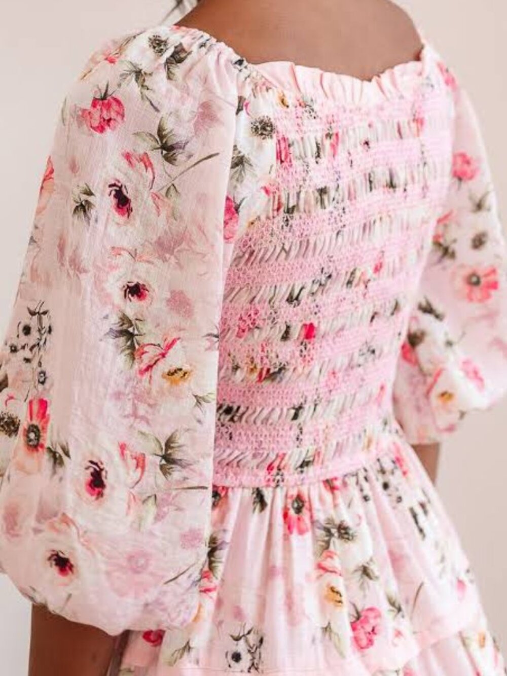 NWT Ivy City Co Pink Floral Smocked Roselyn Midi Dress XS - Picture 2 of 12